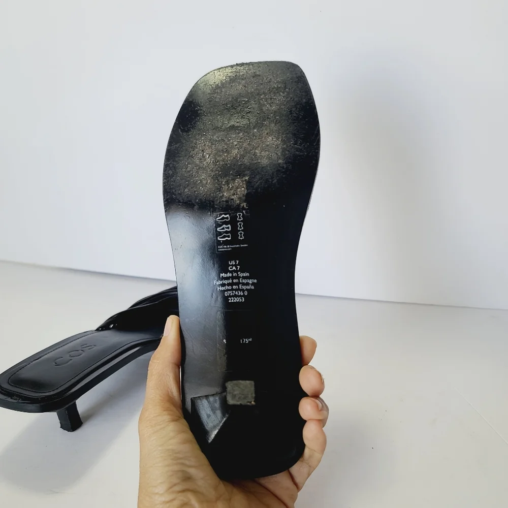 COS Women's Black Woven Strappy Heels Size 7 - Picture 6 of 7